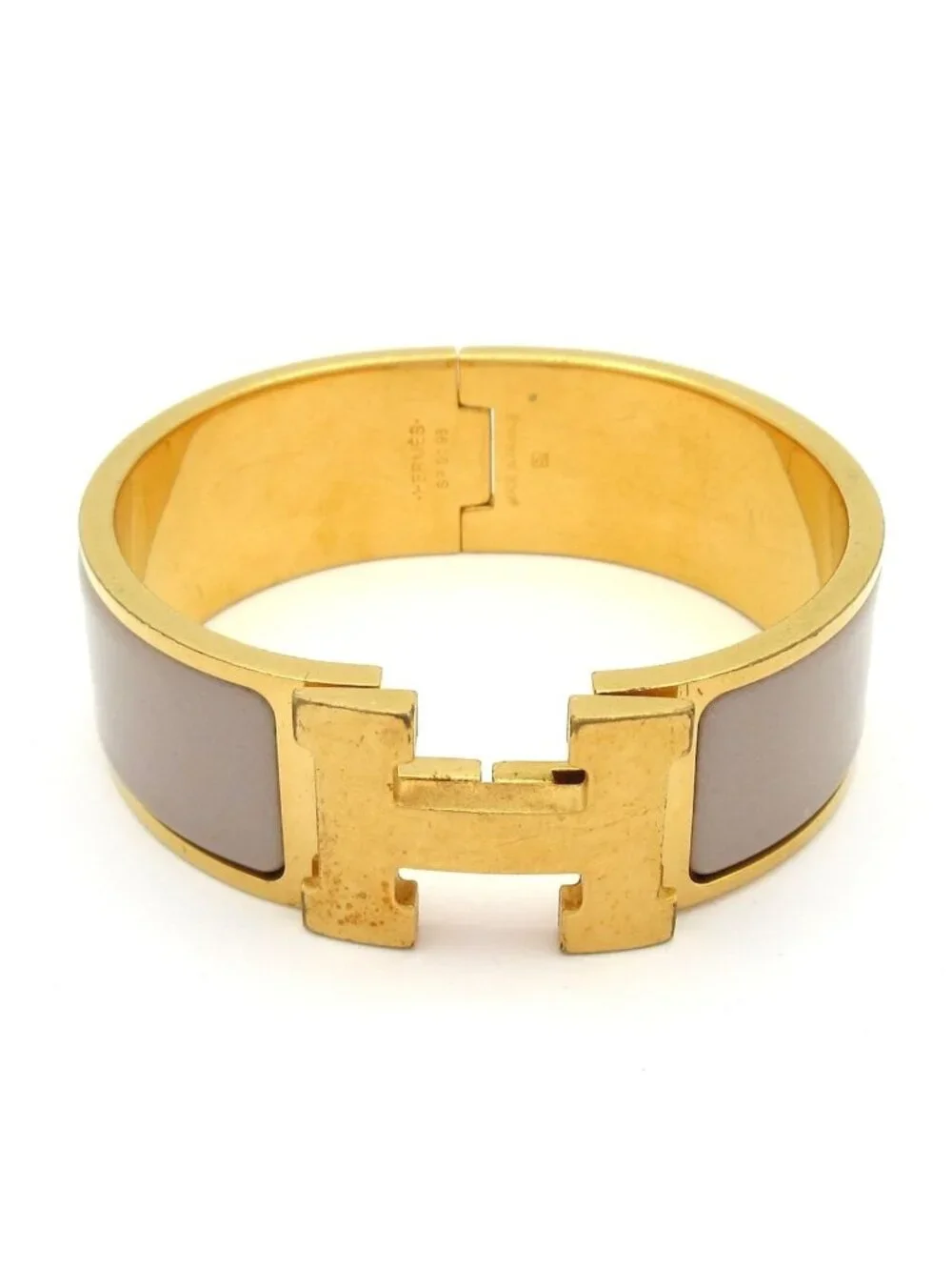 Hermes Bangle Clic Clac Gold Beige Bracelet
